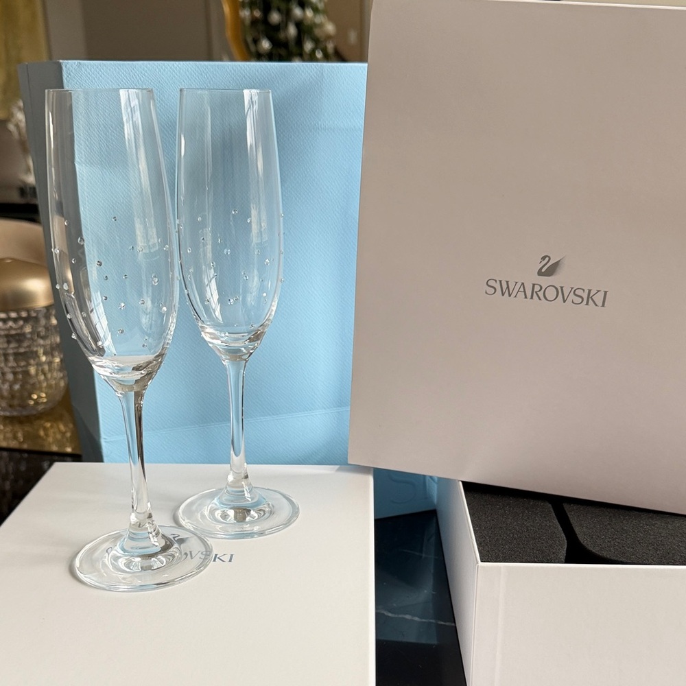 Swarovski Crystal Flutes with Clear Sparkle